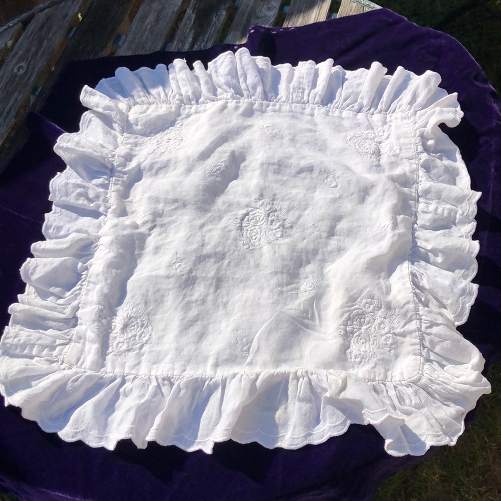 White Cotton Pillow Cover French Country Accent